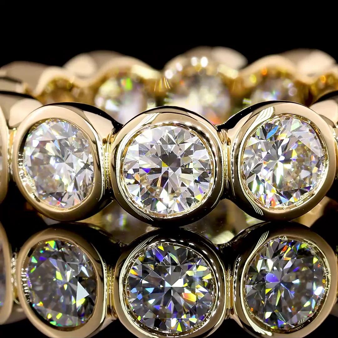 5.02 Cts 14k Yellow Gold Round Shape Eternity Band Eternity Band - Image 4