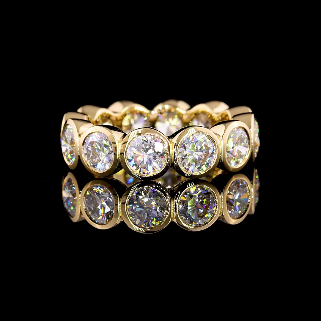 5.02 Cts 14k Yellow Gold Round Shape Eternity Band Eternity Band - Video