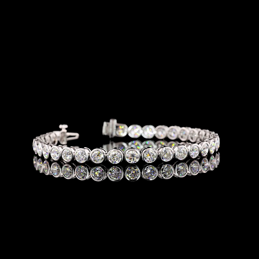 10.17 Cts 14k White Gold Round Shape Tennis Bracelet - Video