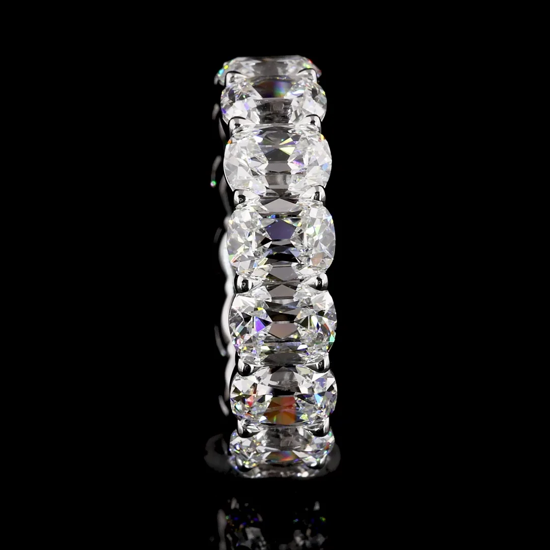 7.92 Cts 14k White Gold Antique Cushion Shape Eternity Band Eternity Band - Image 4