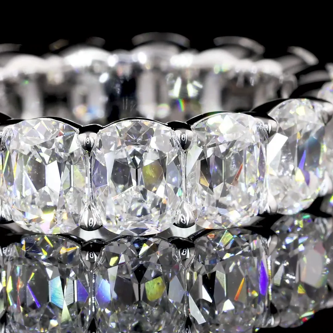 7.9 Cts 14k White Gold Antique Cushion Shape Eternity Band Eternity Band - Image 4