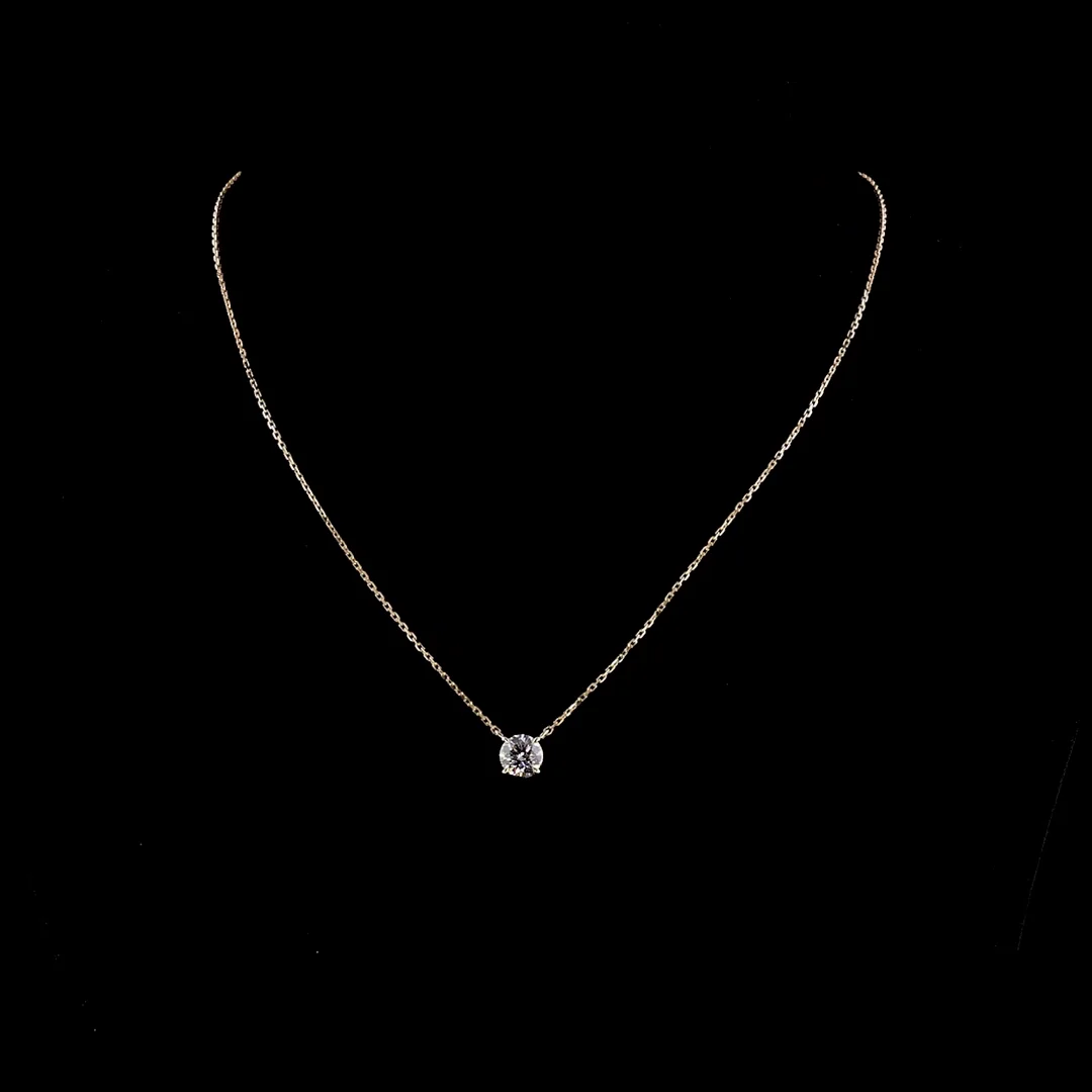2.05 Cts 14k Yellow Gold Round Shape Solitaire Pendant - Image 3