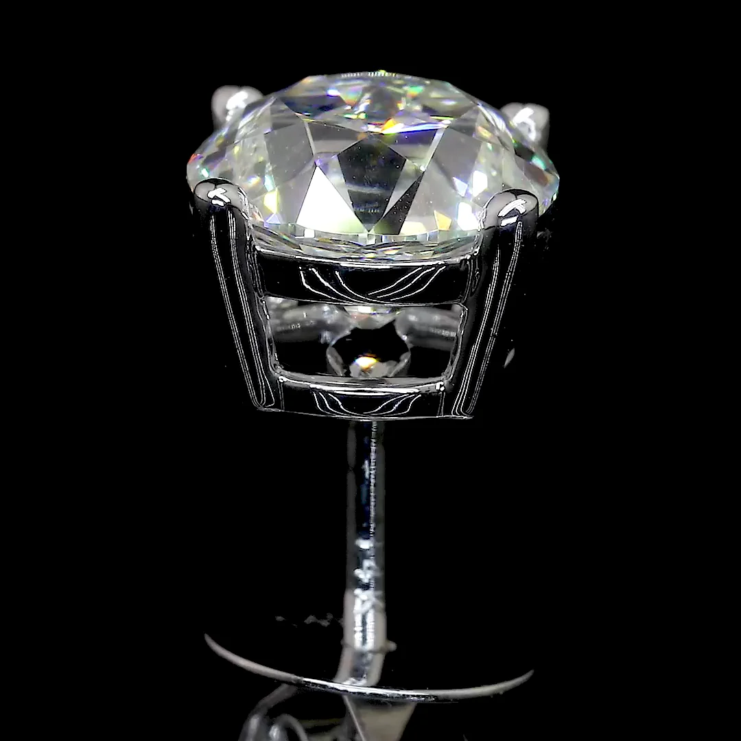 8.46 Cts 14k White Gold Old European Brilliant Shape Martini Earring - Image 4