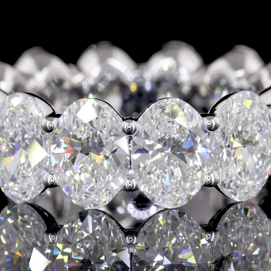 7.84 Cts 14k White Gold Oval Shape Eternity Band Eternity Band - Image 2