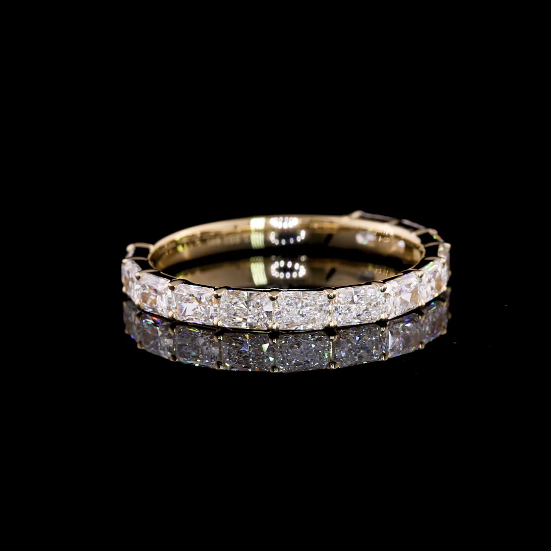1.21 Cts 14k Yellow Gold Radiant Shape 3/4 Band Eternity Band - Video