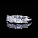 1.8 Cts 14k White Gold Emerald Shape 5 Stones Eternity Band - Image 3