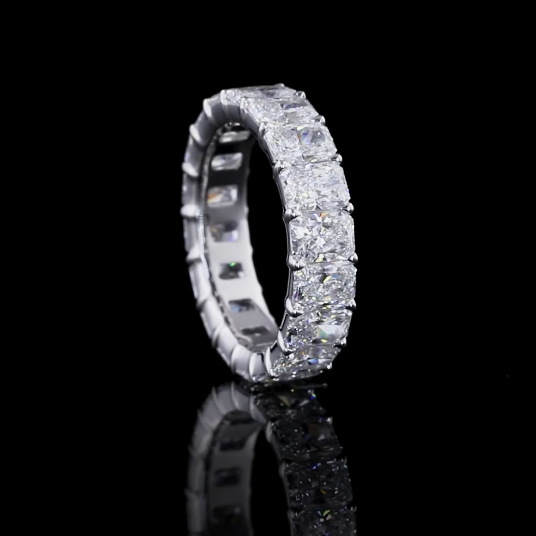 5.61 Cts 14k White Gold Radiant Shape Eternity Band Eternity Band - Image 4