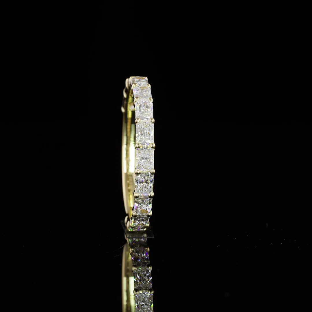 1.22 Cts 14k Yellow Gold Radiant Shape Half Eternity Eternity Band - Image 2
