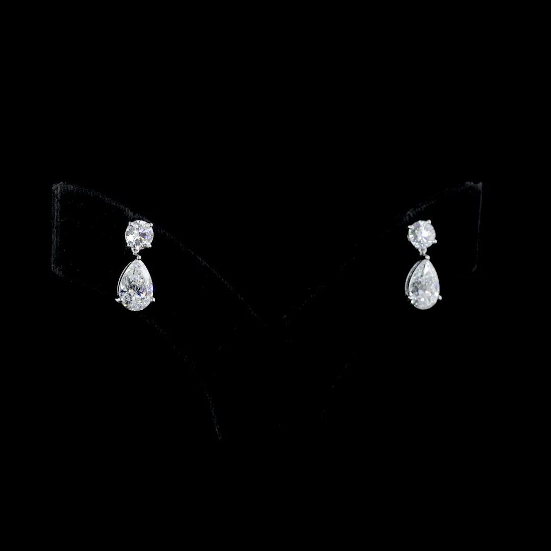 5.05 Cts 14k White Gold Mix Shape Hanging Earring - Video