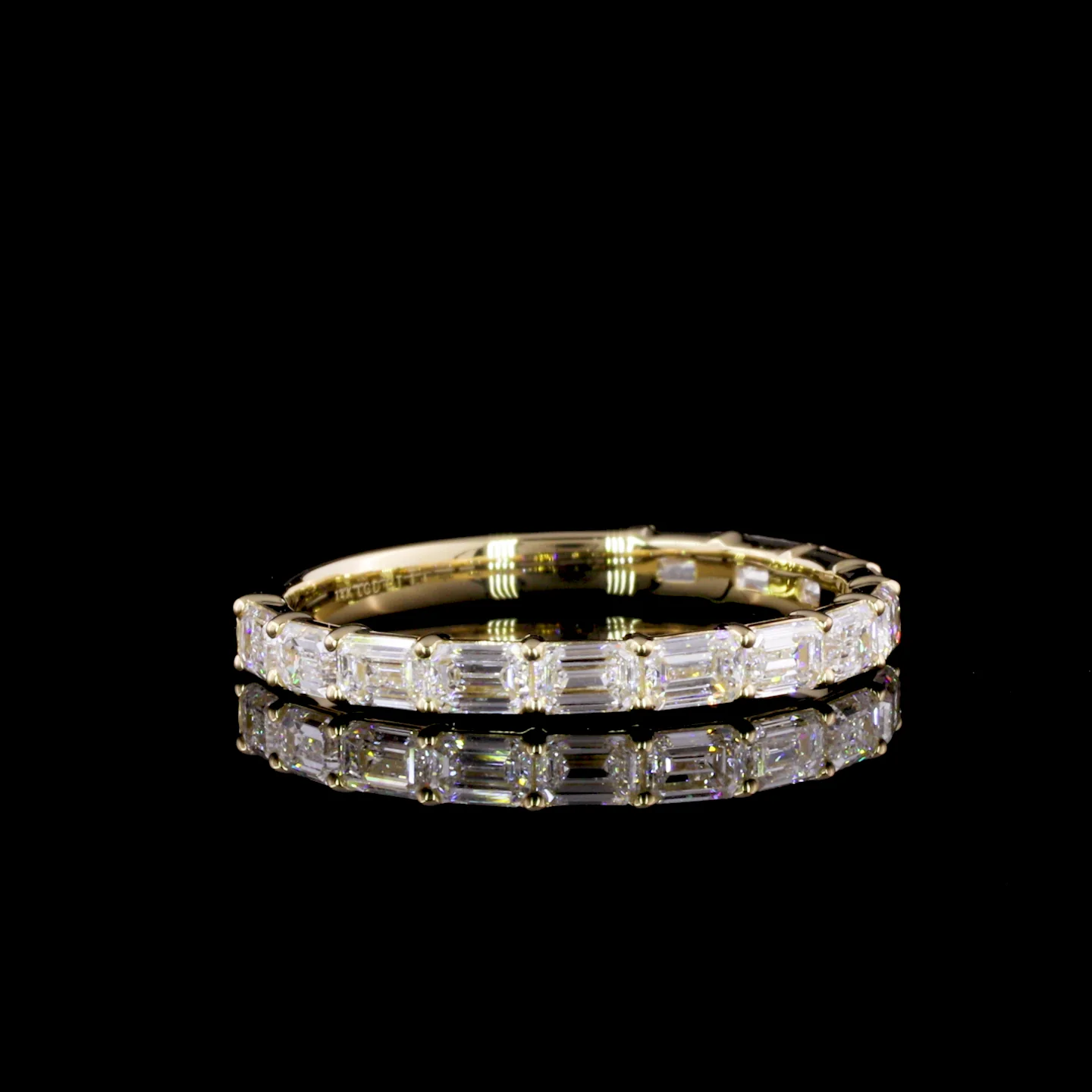 1.11 Cts 14k Yellow Gold Emerald Shape Half Eternity Eternity Band - Video