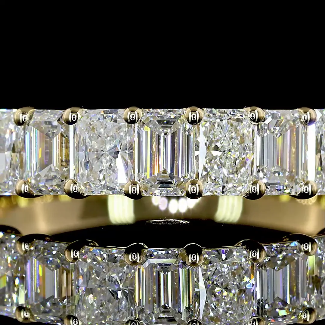 1.85 Cts 14k Yellow Gold Radiant Shape Half Eternity Eternity Band - Image 2