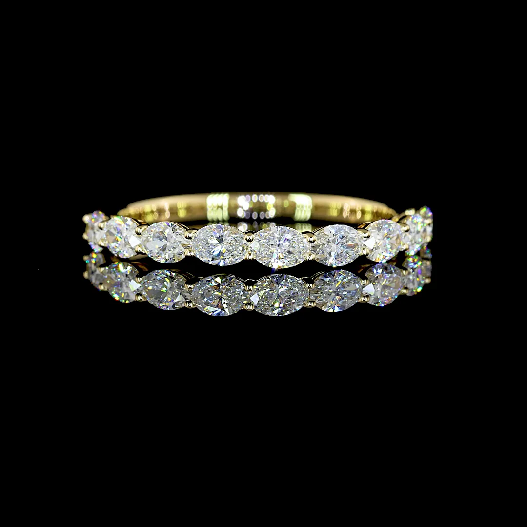 1.71 Cts 14k Yellow Gold Oval Shape Half Eternity Eternity Band - Video