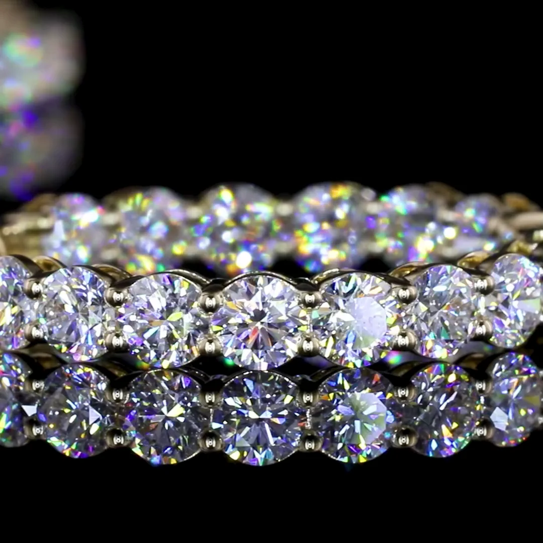 6.37 Cts 14k Yellow Gold Round Shape Hoops Earring - Image 4