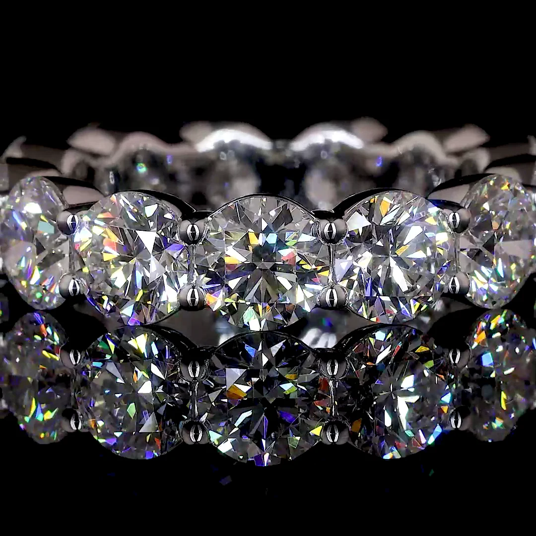 6.83 Cts 14k White Gold Round Shape Eternity Band Eternity Band - Image 2