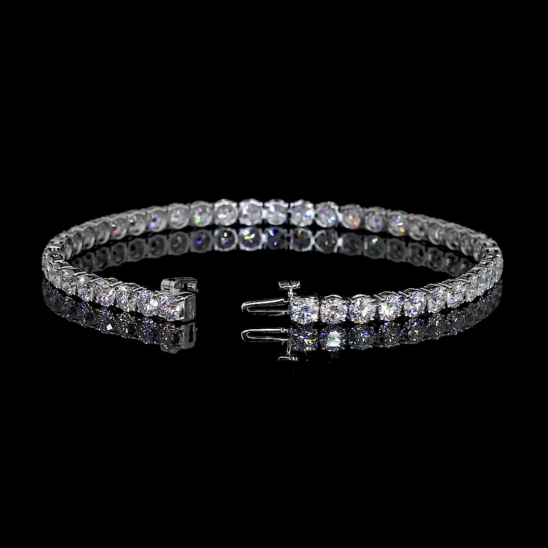 8.2 Cts 14k White Gold Round Shape Tennis Bracelet - Image 2