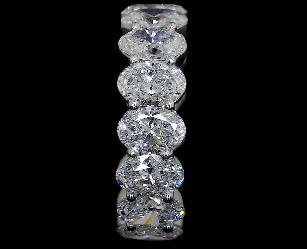 3.87 Cts 14k White Gold Oval Shape Eternity Band Eternity Band - Image 3