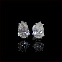 3.55 Cts 14k White Gold Pear Shape Studs Earring - Video