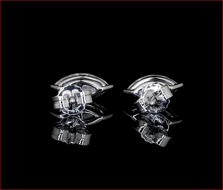 1.91 Cts 14k White Gold Marquise Shape Studs Earring - Image 2