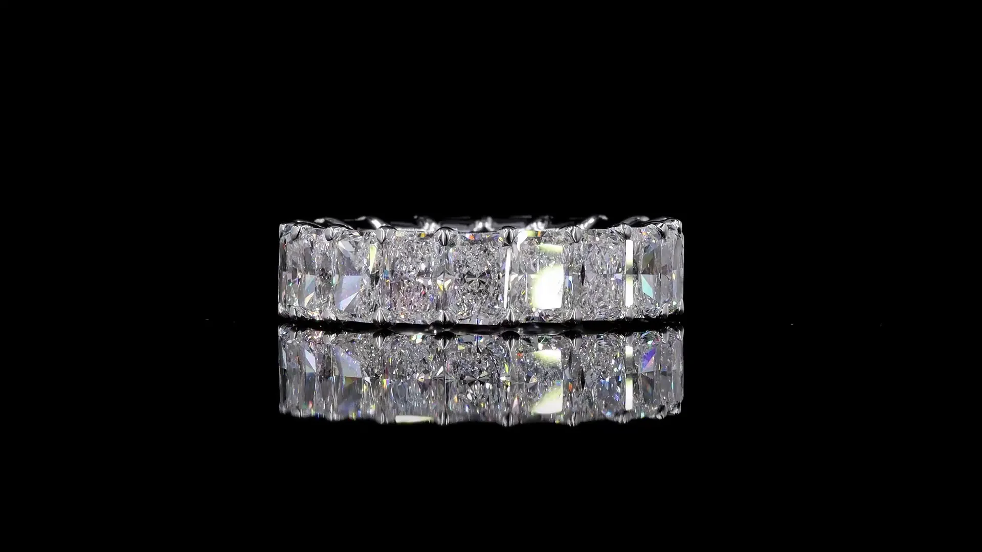 8.46 Cts 18k White Gold Radiant Shape Eternity Band Eternity Band - Video