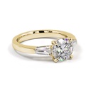 2.6 Cts 14k Yellow Gold Round Shape 3 Stones Ring - Image 3