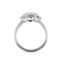 2.82 Cts 14k White Gold Radiant Shape 3 Stones Ring - Image 2