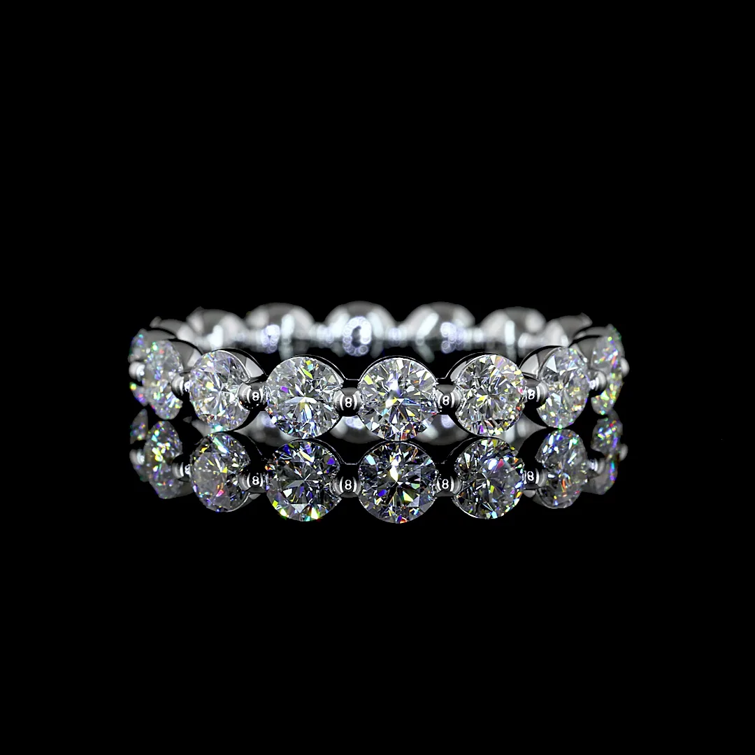 2.45 Cts 14k White Gold Round Shape Eternity Band Eternity Band