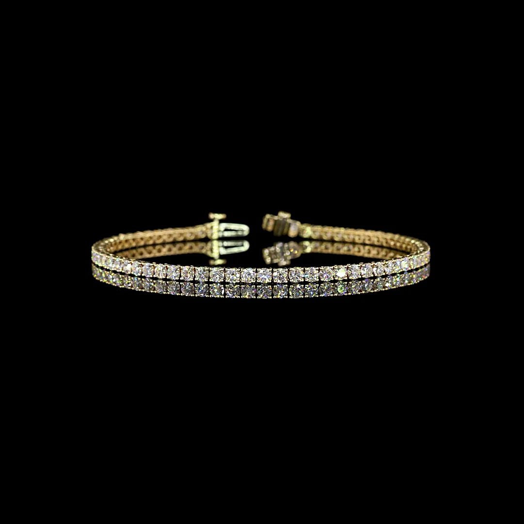 4 Cts 14k Yellow Gold Round Shape Tennis Bracelet