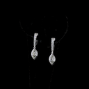 1.97 Cts 14k White Gold Mix Shape Hanging Earring