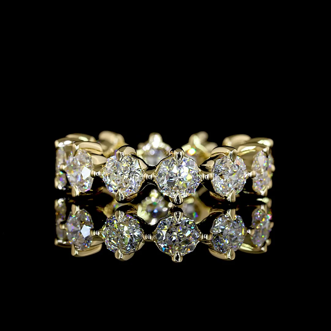 3.97 Cts 14k Yellow Gold Octagon Shape Eternity Band Eternity Band