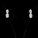 3.04 Cts 14k White Gold Oval Shape Hanging Earring
