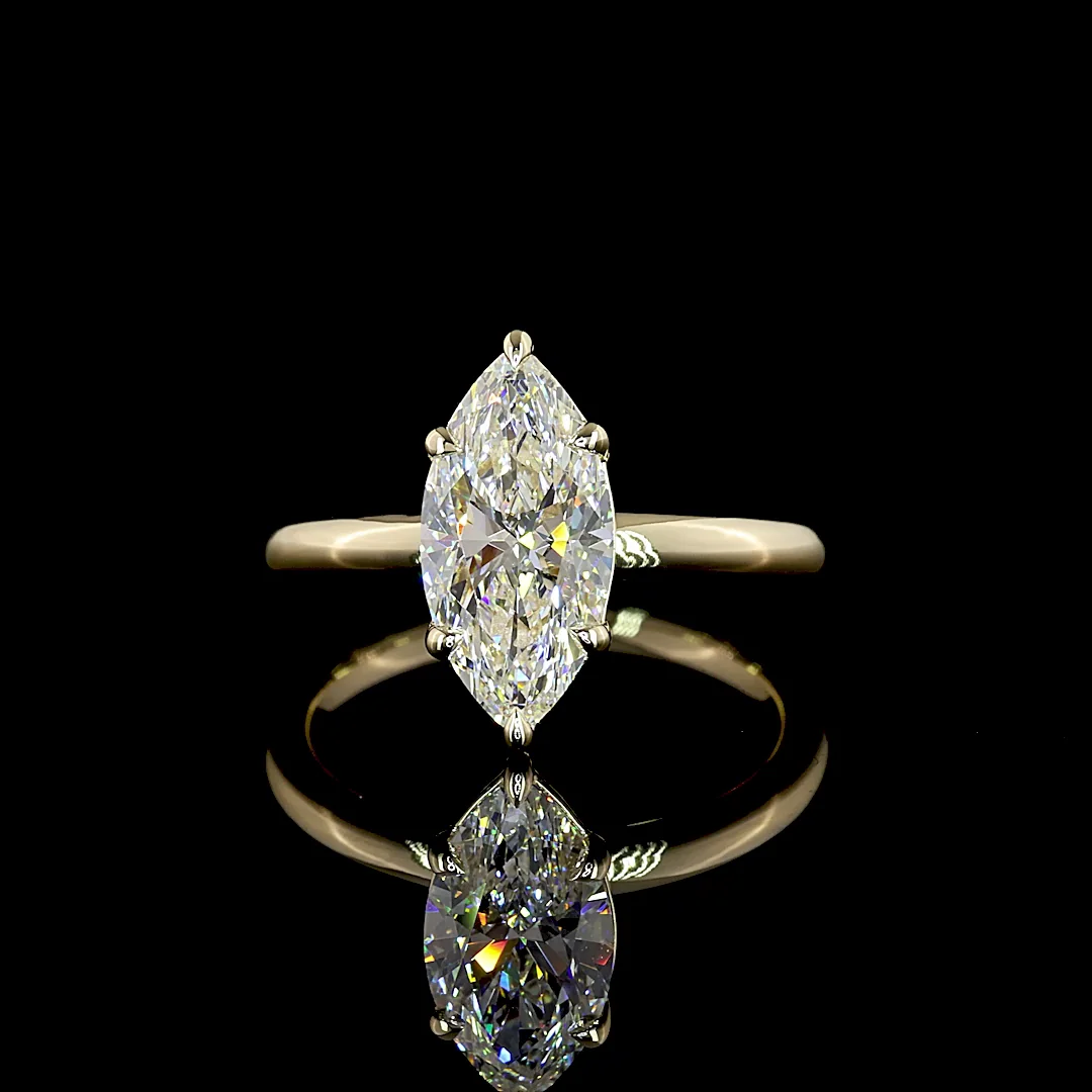 2.07 Cts 14k Yellow Gold Marquise Shape Solitaire Ring