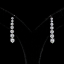 2.29 Cts 14k White Gold Round Shape Hanging Earring