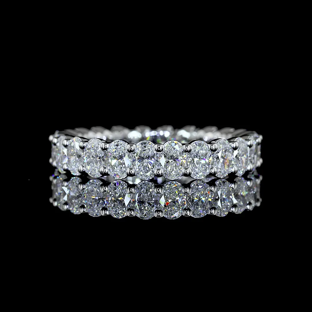 2.53 Cts 18k White Gold Oval Shape Eternity Band Eternity Band