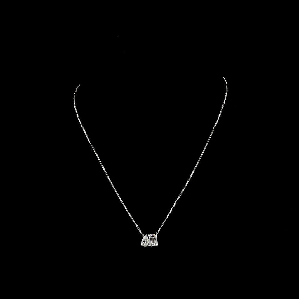 1.62 Cts 14k White Gold Mix Shape Pendant Pendant