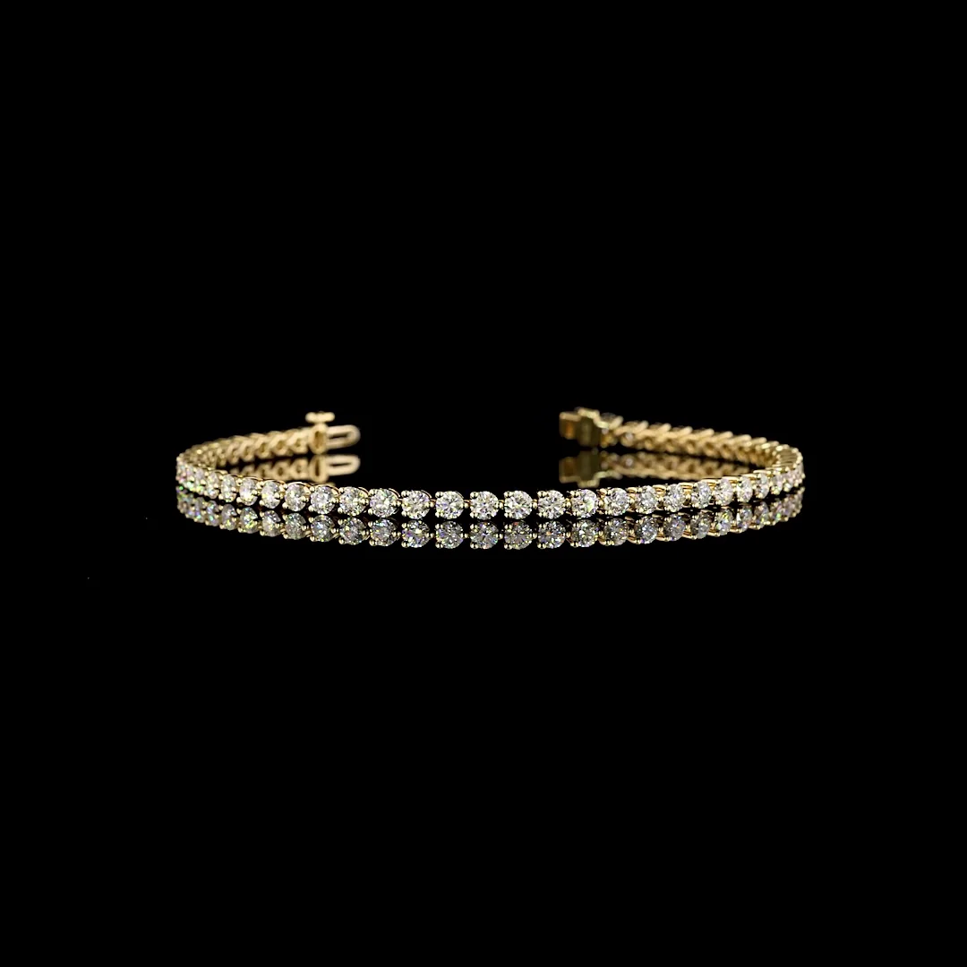 5.52 Cts 14k Yellow Gold Round Shape Tennis Bracelet