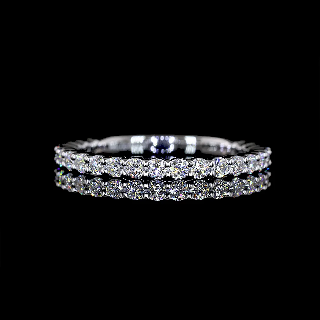 0.57 Cts 14k White Gold Round Shape 3/4 Band Eternity Band