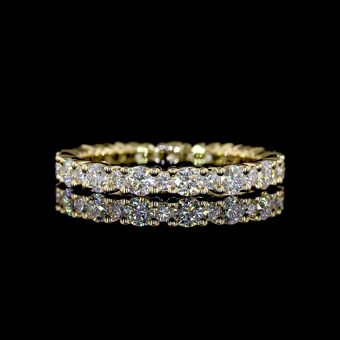 1.03 Cts 14k Yellow Gold Round Shape Eternity Band Eternity Band
