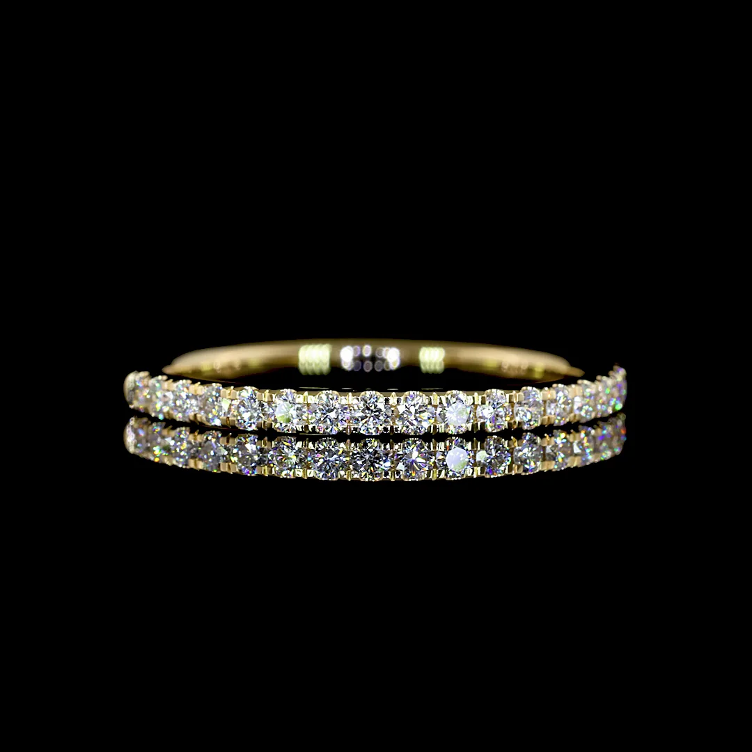 0.32 Cts 14k Yellow Gold Round Shape Half Eternity Eternity Band