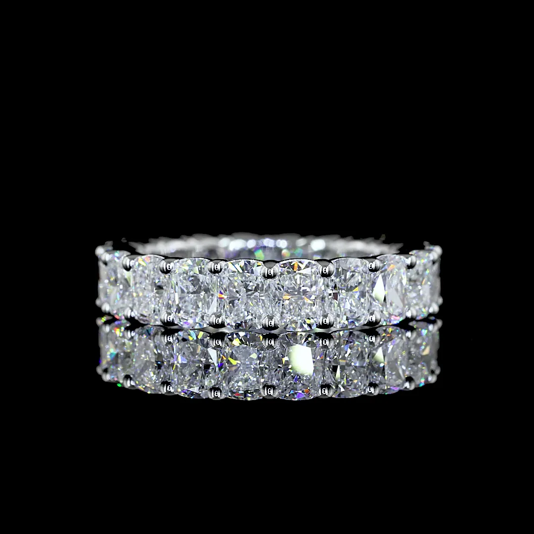 4.01 Cts 14k White Gold Cushion Brilliant Shape Eternity Band Eternity Band