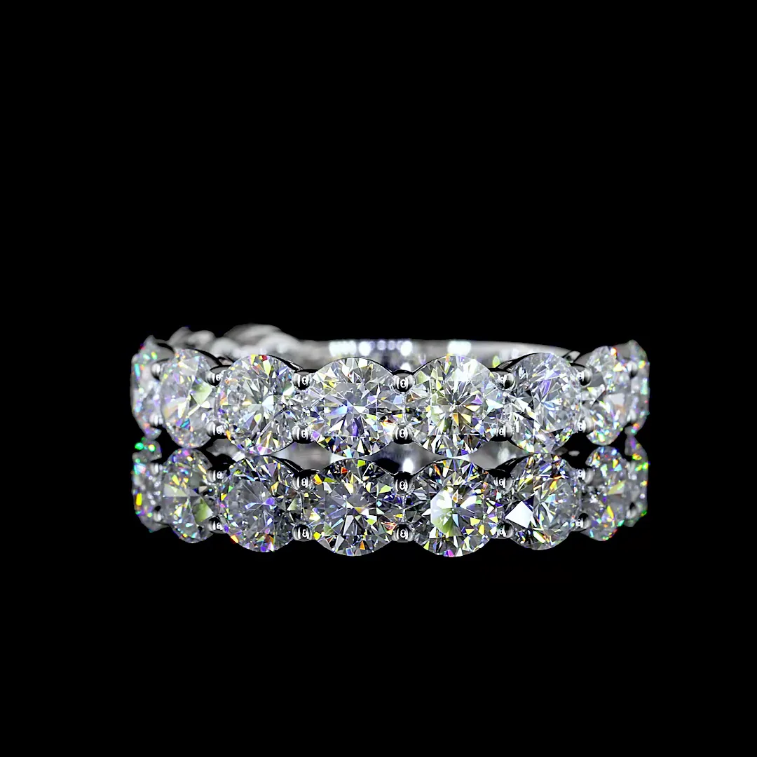 2.97 Cts 14k White Gold Round Shape 3/4 Band Eternity Band