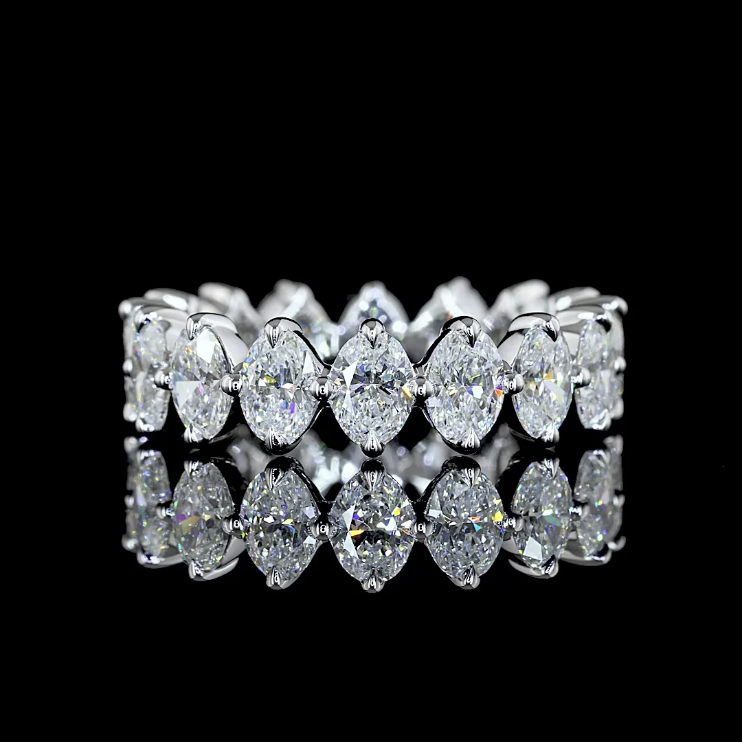 3.35 Cts 14k White Gold Oval Shape Eternity Band Eternity Band