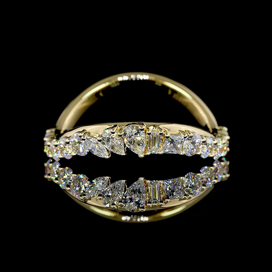 0.94 Cts 14k Yellow Gold Mix Shape Eternity Band Eternity Band