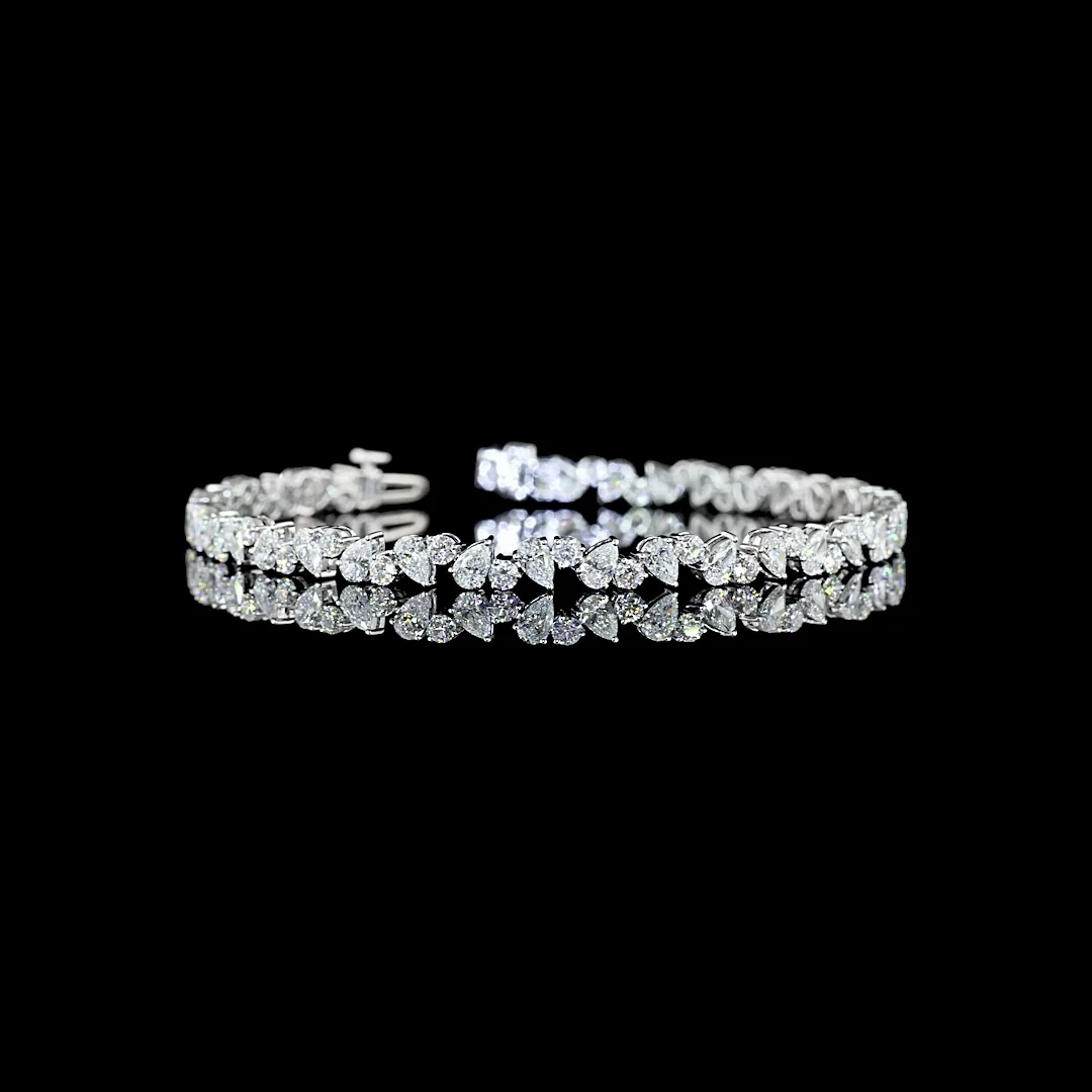 5.76 Cts 14k White Gold Mix Shape Special Bracelet