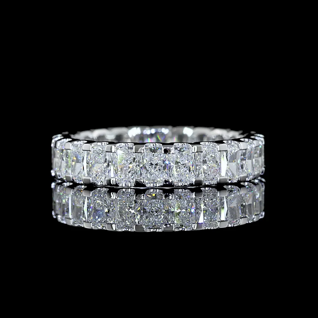 2.57 Cts Platinum Radiant Shape Eternity Band Eternity Band