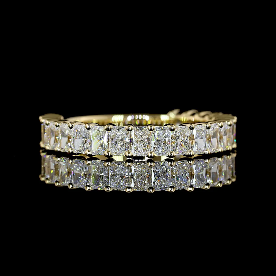 1.6 Cts 14k Yellow Gold Radiant Shape 3/4 Band Eternity Band