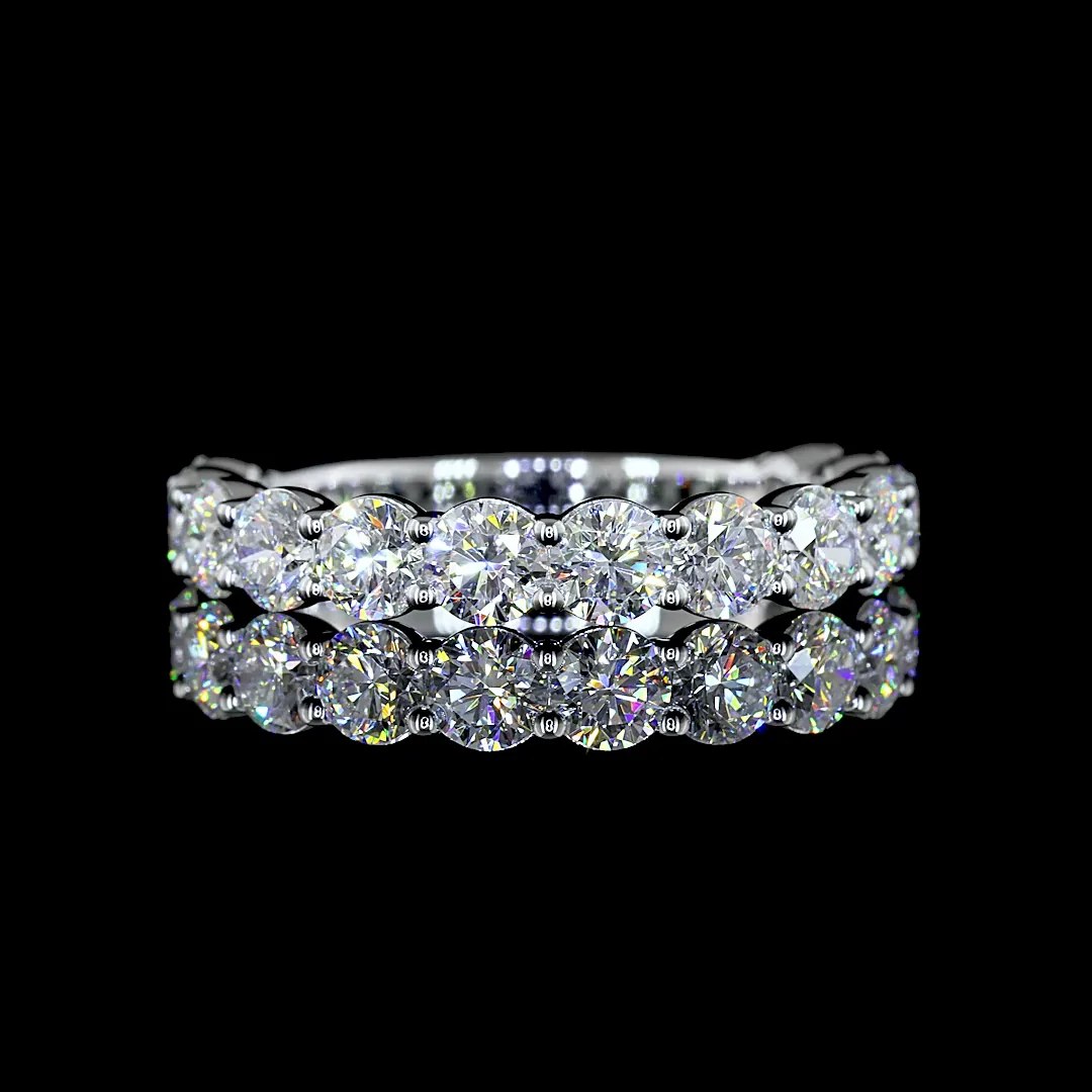 1.93 Cts 14k Yellow Gold Round Shape 3/4 Band Eternity Band