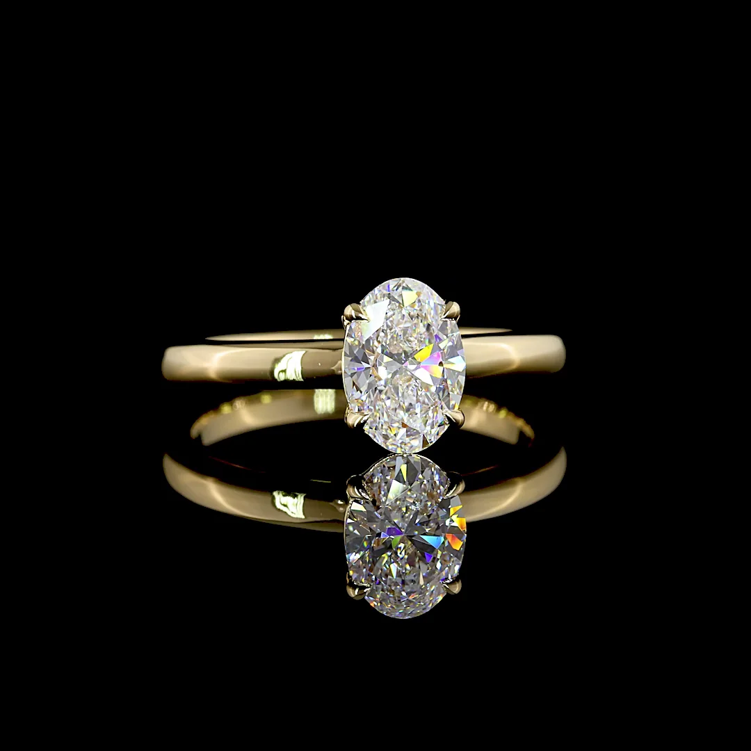 1 Cts 14k Yellow Gold Oval Shape Solitaire Ring