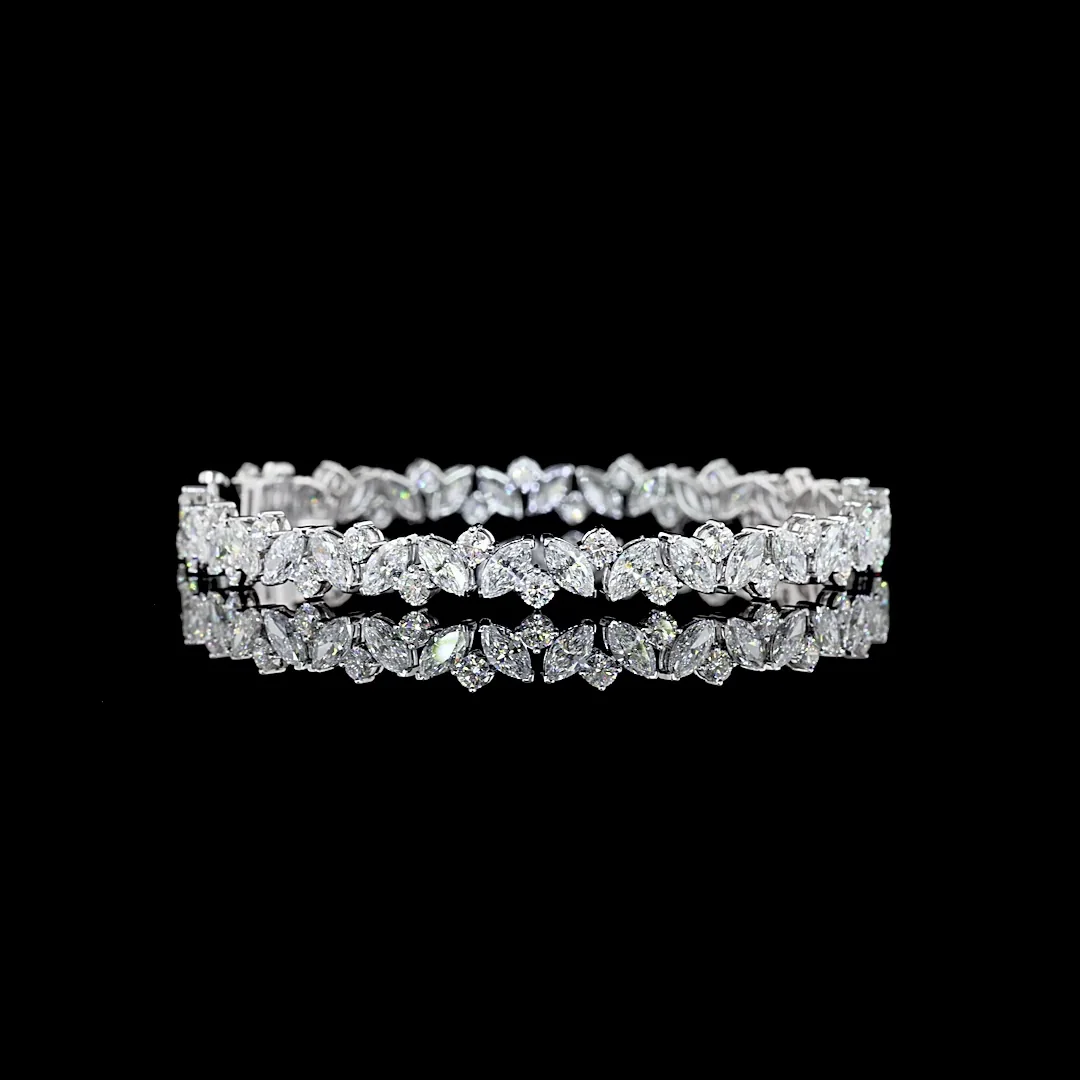 10.43 Cts 14k White Gold Mix Shape Special Bracelet