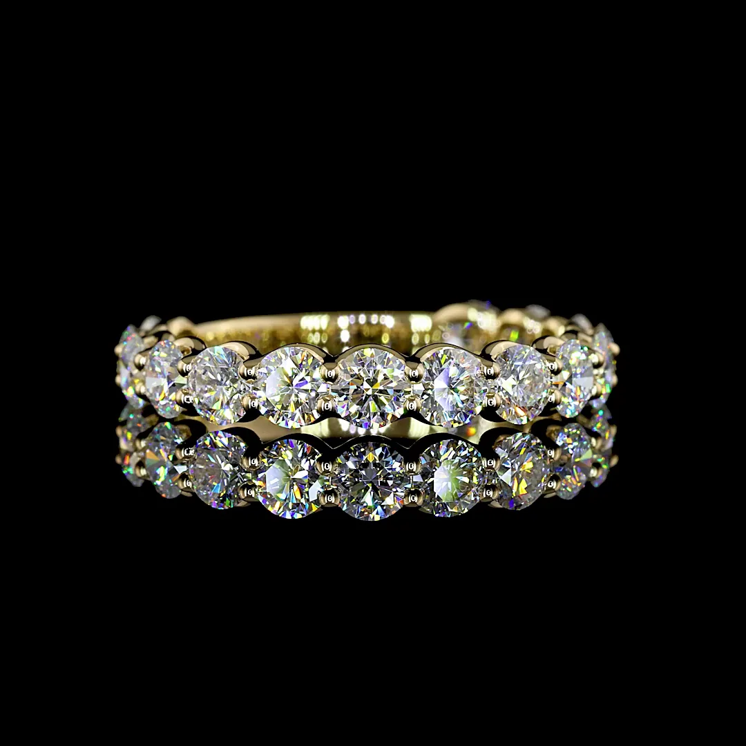 1.97 Cts 14k Yellow Gold Round Shape 3/4 Band Eternity Band