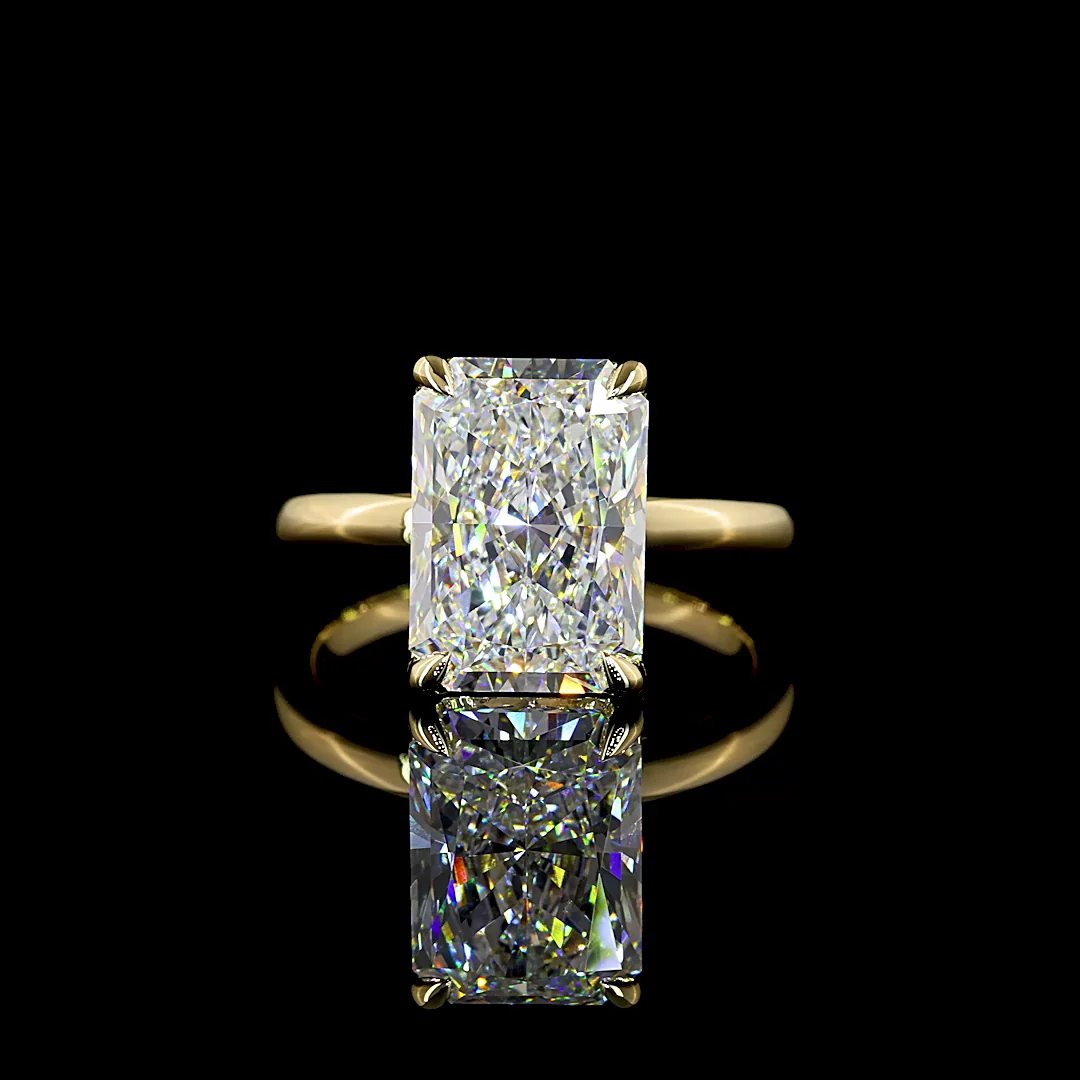 5.04 Cts 14k Yellow Gold Radiant Shape Solitaire Ring
